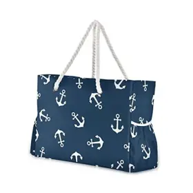 A06Y20013 DOMOOK Beach Bags Canvas Tote Water Anchor