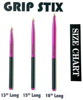 751446385199 DRUM STARZ Pink Slip Grip Drumsticks #2