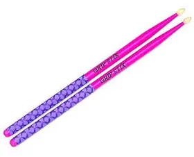 751446385199 DRUM STARZ Pink Slip Grip Drumsticks