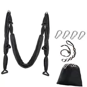 Dstong Yujia-6 Aerial Yoga Swing Set Ultra Strong Hammock Trapeze Black