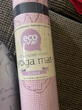 848496055759 ECO ONE Yoga Mat Pink Strap