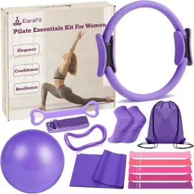 313043884859 ELARAFIT Pilates Women Ring Ball Set Magic Hoop