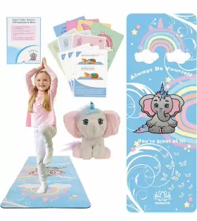 B0CK539YTD ELLICORN Kids Yoga Set Slip Exercise Mats Fun Play