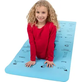 166387 EXCELLIGENCE Kids Yoga Mat Illustrated Poses Safe