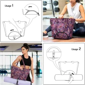 10905003 EXPLORE LAND Yoga Women Pocket Pilates Tote Bag Gym #2 10905003 EXPLORE LAND Yoga Women Pocket Pilates Tote Bag Gym #2