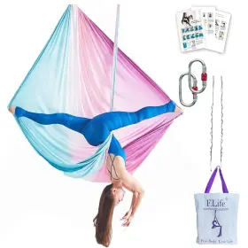 5U002 F.LIFE Aerial Yoga Hammock Swing Multicolor Yardsflying