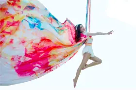 604015432636 F.LIFE Silks Yards Stretch Aerial Yoga Hammock