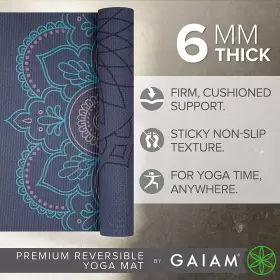 0018713643049 GAIAM Yoga Mat Print Reversible Slip Exercise #3