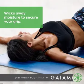 05-61681 GAIAM Grip Yoga Mat Slip Exercise Fitness Standard #2