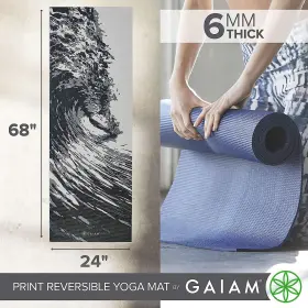 05-62435 GAIAM Yoga Mat Print Reversible Slip Exercise Fi #3