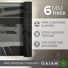05-62900 GAIAM Yoga Mat Print Reversible Slip Exercise Fi #3