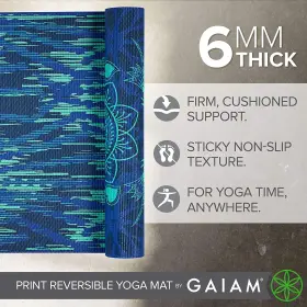 05-63048 GAIAM Yoga Mat Print Reversible Slip Exercise Fi #3