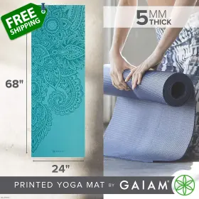 05-64037 GAIAM Yoga Mat Print Slip Exercise Fitness #3