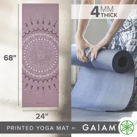 05-65272 GAIAM Print Yoga Mat Slip Exercise Fitness Pil #2