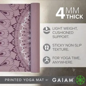 05-65272 GAIAM Print Yoga Mat Slip Exercise Fitness Pil #3