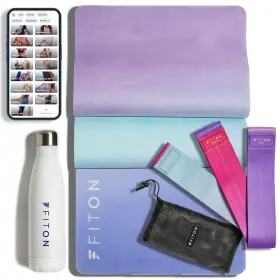 Fiton 860008917348 Yoga Starter Kit - Includes Exercise Mat Sculpt Resistance Bands And Wa Fiton 860008917348 Yoga Starter Kit - Includes Exercise Mat Sculpt Resistance Bands And Wa