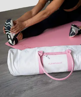 811909032425 FLAT TUMMY Tea Canvas Gym Bag Yoga Mat Holder Gy #3