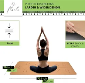195893375875 FLOELE Eco Yoga Mat Cork Tpe Base #2