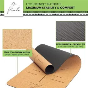 195893375875 FLOELE Eco Yoga Mat Cork Tpe Base #3