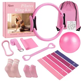627179036311 FLORANIS Pilates Women Pink Ring Ball Set Kit