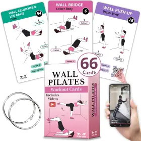 445012577516 FLOW DARE Wall Pilates Women Exercise Cards Plan