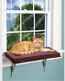 840102159318 FOAM Cushion Deluxe Kitty Window Perch Fleece