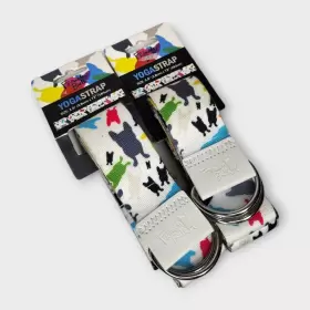 819856014556 FRENCH BULL Yoga Strap Bulldog Print Happy