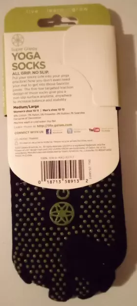 018713589132 GAIAM Yoga Socks Grippy Slip Pilates Fitness #2