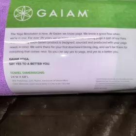 018713625168 GAIAM Mat Towel Yoga Absorbent Drying #2