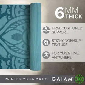 018713628930 GAIAM Yoga Mat Print Slip Exercise Fitness #3