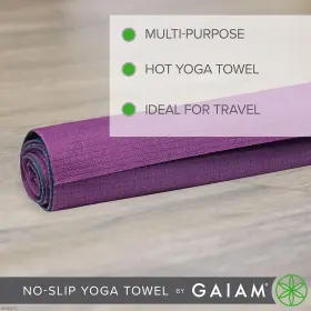 05-61837 GAIAM Slip Yoga Mat Towel Grape #3