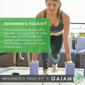 05-62632 GAIAM Beginners Yoga Starter Set Mat Block Strap Lig #2
