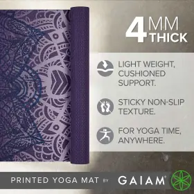 05-64747 GAIAM Yoga Mat Classic Print Slip Exercise Fitness #2