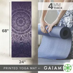 05-64747 GAIAM Yoga Mat Classic Print Slip Exercise Fitness #3