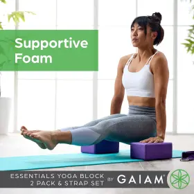 05-62961 GAIAM ESSENTIALS Yoga Block Strap Set Alignment Box #3