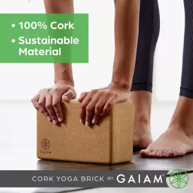 018713592330 GAIAM SOL Cork Yoga Block Natural Pilates Stretc #3