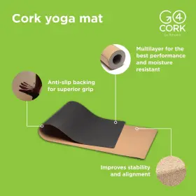 602248701005 GO4CORK Yoga Slip Essential Cork Mat #2