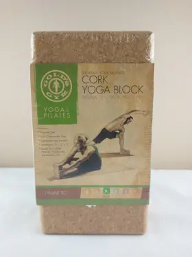 05-0706GG GOLDS GYM Cork Yoga Brick Eco Natural Workout Block