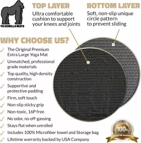 GM105-75BLK GORILLA MATS Barefoot Exercise Yoga Mat #2