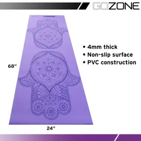 191730243147 GOZONE Fitness Reversible Yoga Mat Hamsa Print #3