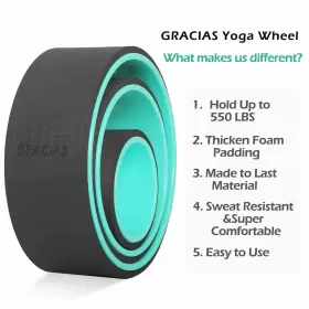 709175403585 GRACIAS Yoga Wheel Set Sports Pain Stretch #3