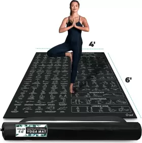 445018283220 GRAND BASICS Instructional Yoga Mat Poses Bigger 445018283220 GRAND BASICS Instructional Yoga Mat Poses Bigger