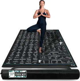445024625670 GRAND BASICS Instructional Yoga Mat Poses Bigger