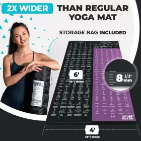 689854059183 GRAND BASICS Instructional Yoga Mat Poses Wider #3