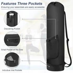 635401198584 GREDNFHAT Yoga Mat Bag Water Bottle Carrier #3