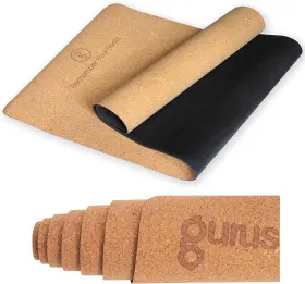 43235-15186 GURUS Sweat Cork Yoga Mat Slip Exercise Workou