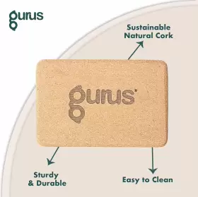 855222005216 GURUS Seed Cork Yoga Block Natural #2
