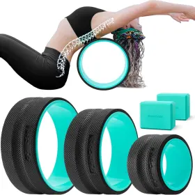BR01 GYMCOPE Roller Wheel Set Yoga Blocks Pain Relief Tissue