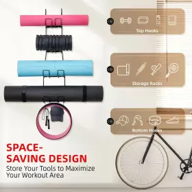 YSR1 GYMCOPE Yoga Mat Holder Wall Mount Organizer Rack Foam #2