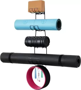 YSR1 GYMCOPE Yoga Mat Holder Wall Mount Organizer Rack Foam